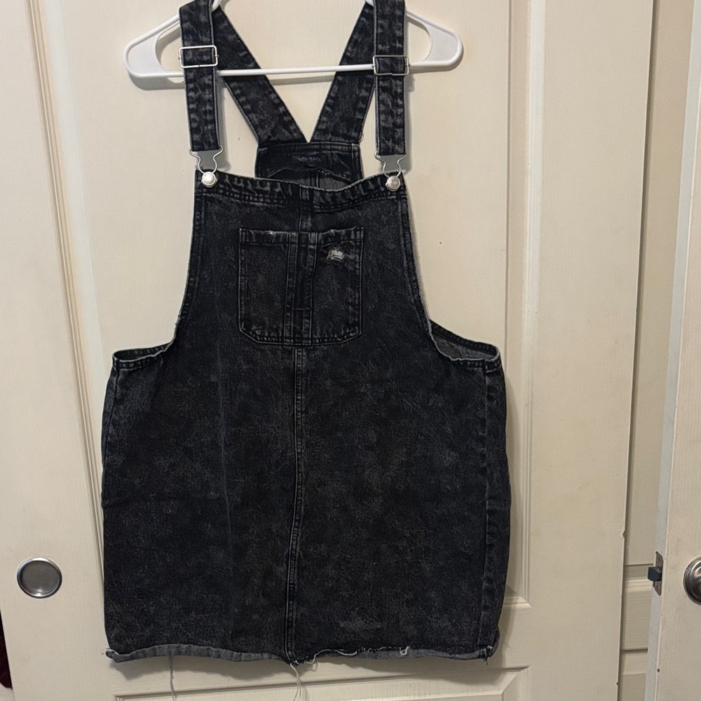 Wild Fable Black Distressed Denim Jumper Dress